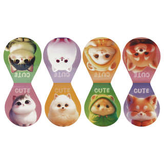 Закладки магнитные для книг, 4шт., MESHU 'Plum pets', голографическая фольга 6