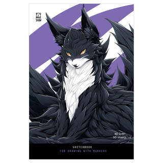 Скетчбук для рисования маркерами MESHU 'Anime cat' А5, 50 лис...
