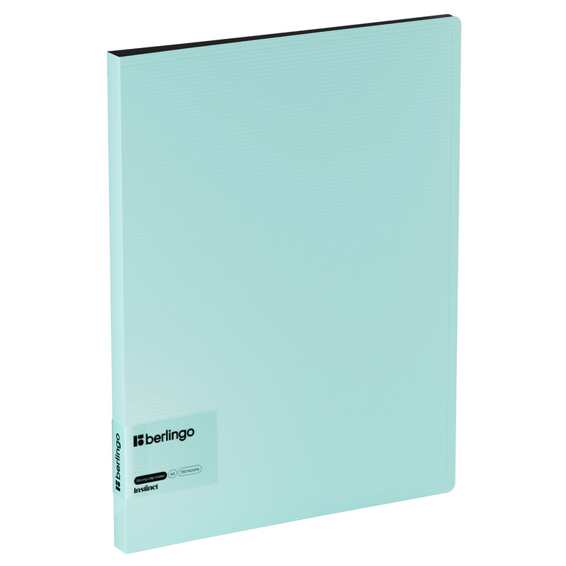 Папка c зажимом А4, пластик, с внутренним карманом, Berlingo 'Instinct', аквамарин