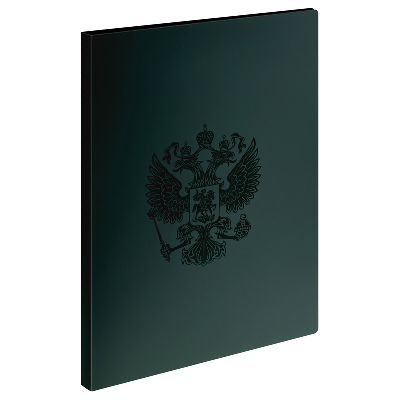 Папка с боковым зажимом А4, пластик, СТАММ 'Герб', изумруд