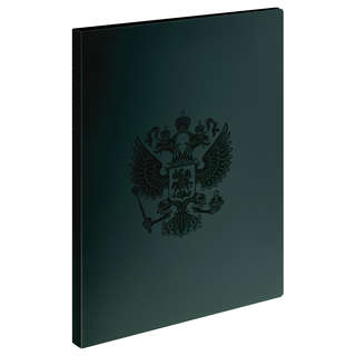 Папка с боковым зажимом А4, пластик, СТАММ 'Герб', изумруд