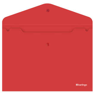 Папка-конверт на кнопке А4, Berlingo 'City Style', непрозрачная, красная 2
