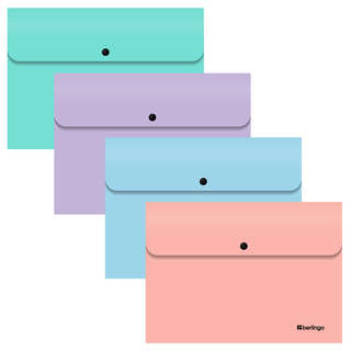 Папка-конверт на кнопке А4, Berlingo 'Instinct' А4, в ассорти...