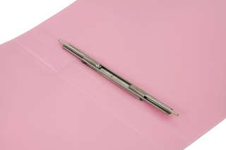 Папка с металлическим пружинным скоросшивателем, A4, пластик, Бюрократ Gems, розовый 2