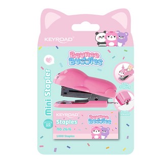 Степлер Keyroad Mini, скобы № 26/6, до 15 листов, в ассортиме...