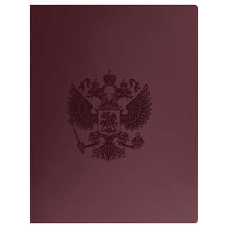 Папка с боковым зажимом А4, пластик, СТАММ 'Герб', гранат 2