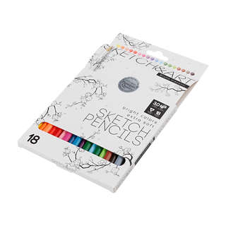 Карандаши цветные 18 цветов, грифель 3 мм, BV Sketch&Art 2