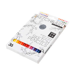 Карандаши цветные 36 цветов, грифель 3 мм, BV Sketch&Art 2