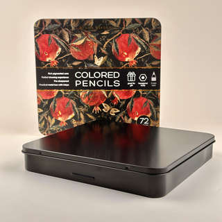 Карандаши цветные 72 цвета, грифель 3 мм, BV Flora: Гранат, в металлической коробке 7