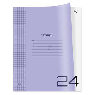 Тетрадь 24 листов, клетка BG 'UniTone. Neon', пластиковая обл...