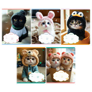 Тетрадь 12 листов, А5, клетка BG 'Plush', обложка в ассортиме...