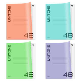 Тетрадь 48 листов, А5, клетка BG 'UniTone. Mix', пластиковая ...