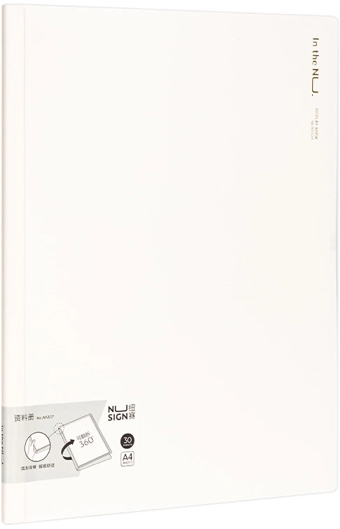 Папка с 30 вкладышами, А4, Deli Nusign, полипропилен, белый