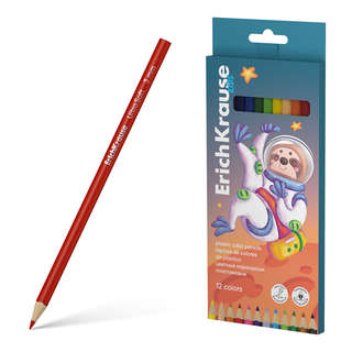 Цветные карандаши 12 цветов, пластиковые ErichKrause Kids Spa...