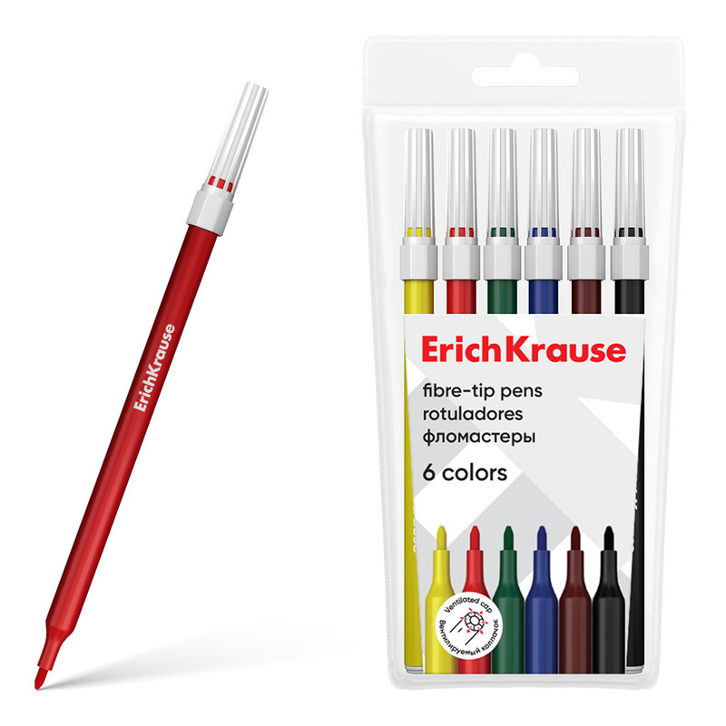 Фломастеры 6 цветов, ErichKrause light