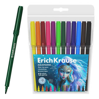 Фломастеры 12 цветов, ErichKrause Aquamarine