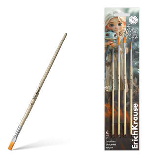 Кисти 4 шт, для акварели и гуаши, синтетика, ErichKrause Magi...