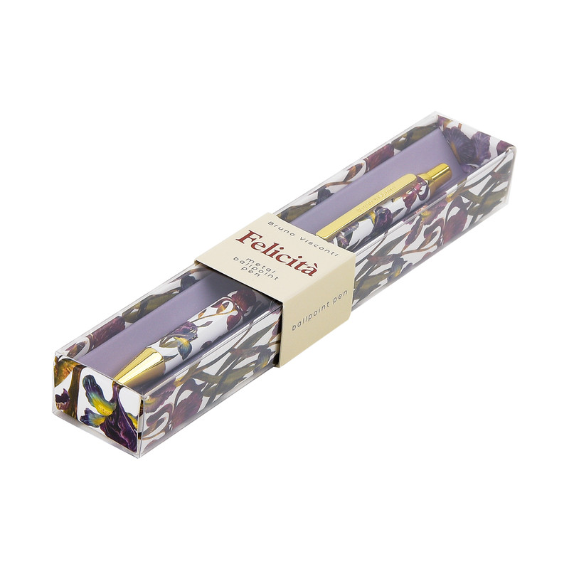 Ручка шариковая металлическая 0.7 мм, BV Felicita: Flora Ирисы, в подарочной упаковке