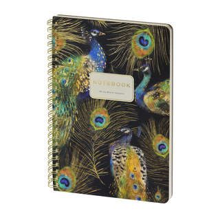 Тетрадь А5 (14х21 см) 60 листов в клетку, на спирали, BV Fauna: Павлины 2