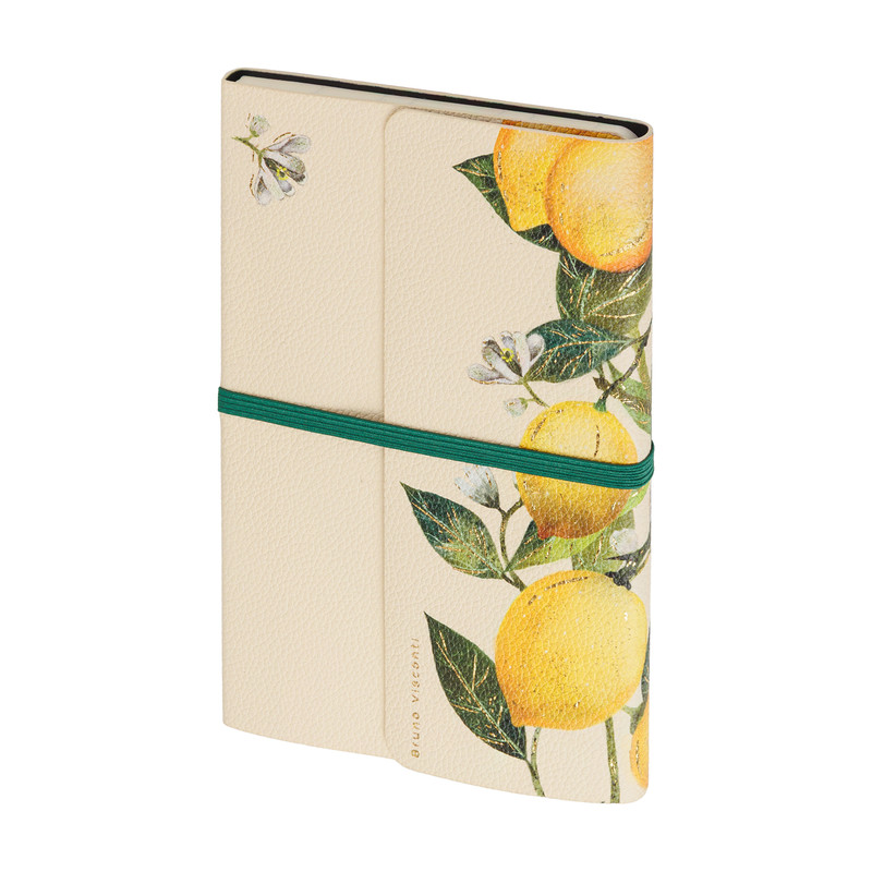 Ежедневник недатированный А5, 192 страницы, на резинке, BV Flora: Лимоны