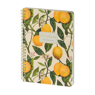 Тетрадь А5 (14х21 см) 60 листов в клетку, на спирали, BV Flora Paradise: Лимоны 2