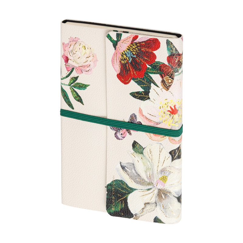 Ежедневник недатированный А5, 192 страницы, на резинке, BV Flora: Пионы