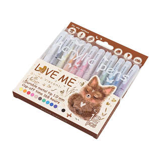 Набор из 12-ти акриловых ручек 1.0 мм, BV Love Me 2