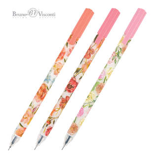 Ручка гелевая 0.38 мм, BV Uniwrite Flora Bloom Flowers, ассор...