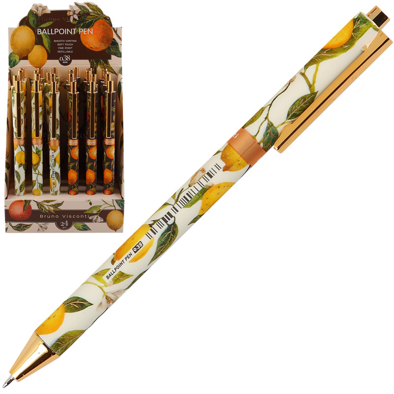Ручка шариковая автоматическая 0.38 мм, BV ArtClick Flora Paradise Fruits, ассорти. Цена за 1 шт.