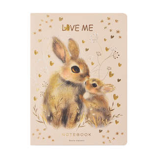 Тетрадь общая А5, 40 листов в клетку, BV Love Me Зайки