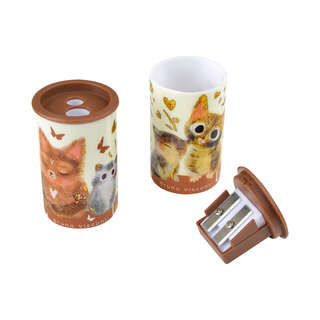 Точилка на 2 отверстия, с контейнером, BV Love Me Котики прин...