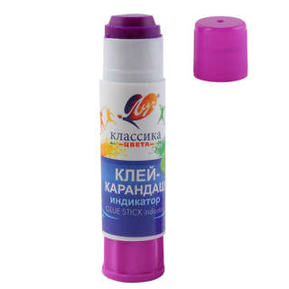 Клей-карандаш 9 г, Луч Классика цвета с индикатором 2