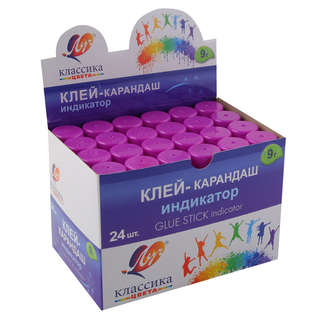 Клей-карандаш 9 г, Луч Классика цвета с индикатором 4