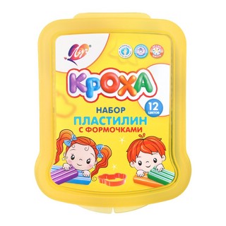 Пластилин мягкий восковый, 12 цветов, 180 гр, контейнер со ст...