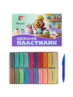 Пластилин мягкий (восковой) «Фантазия», 20 цветов, 300 г, пас...