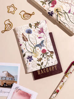Обложка на паспорт женская 'Symmetrical Flora' 3