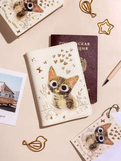 Обложка на паспорт женская 'Love Me Милый котик' 3