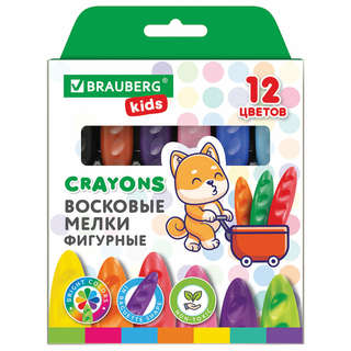 Восковые мелки фигурные, 12 цветов, Brauberg Kids Батоны 10