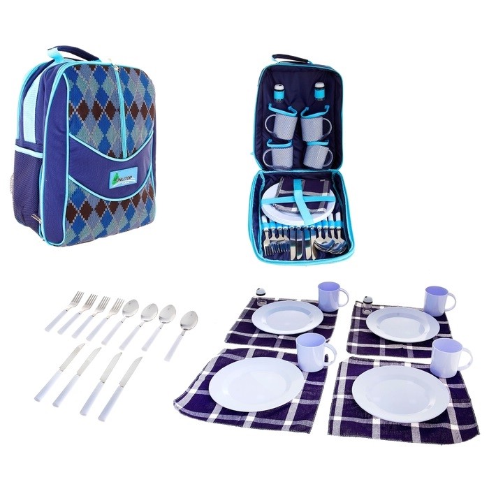 Рюкзак-холодильник с набором для пикника на 4 персоны 'Premium'