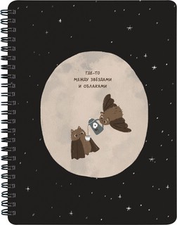 Тетрадь А5, 80 листов в клетку, на пружине, beSmart Boo.Луна