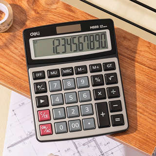 Калькулятор настольный Deli EM889, 12-тиразрядный, серебристый 2