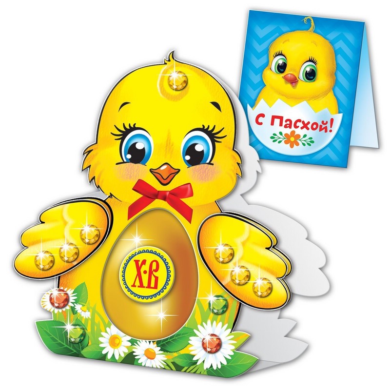 Набор для создания пасхальной открытки 'С Пасхой' + стразы, лента