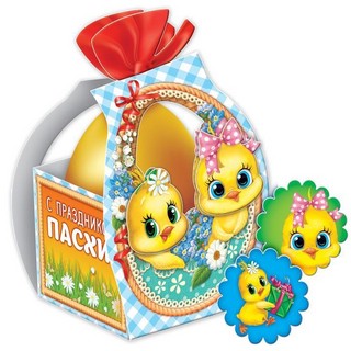 Набор для создания пасхальной открытки 'С праздником Пасхи' + стразы, лента 1