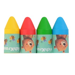Восковые мелки 4 цвета, утолщенные, круглые, ErichKrause Jumbo 2