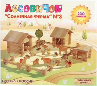 Деревянный конструктор Лесовичок 'Солнечная ферма' №3, 230 элементов 1