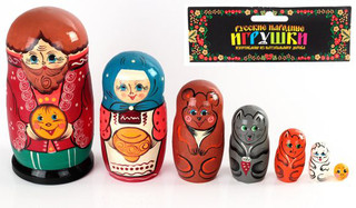Матрёшка 'Колобок', 7 персонажей, Русские народные игрушки