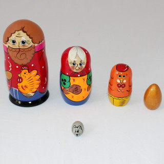 Матрёшка 'Курочка Ряба', 5 персонажей, Русские народные игрушки