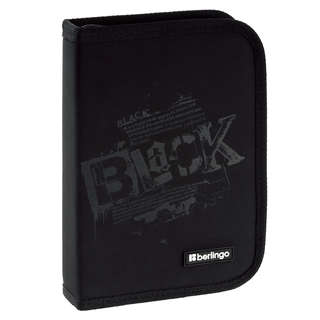 Пенал-книжка Berlingo Black, 1 отделение, 1 откидная секция