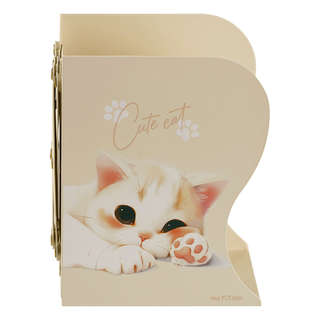 Подставка для книг MESHU 'Cute Cat', металлическая, 3 отделения, раздвижная 3