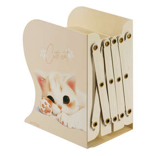 Подставка для книг MESHU 'Cute Cat', металлическая, 3 отделения, раздвижная 4